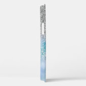 Eleganter Silver Glitzer Ombre, Diamonds Monogram Case-Mate iPhone Hülle (Rückseite / Rechts)