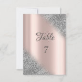 Eleganter Silver Glitzer Ombre Rose Gold Table Einladung (Vorderseite)