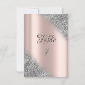 Eleganter Silver Glitzer Ombre Rose Gold Table Einladung (Rückseite)