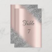 Eleganter Silver Glitzer Ombre Rose Gold Table Einladung (Vorne/Hinten)