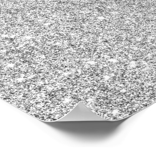 Eleganter Silver Glitzer Poster (Ecke)