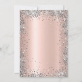 Eleganter Silver Glitzer Rose Gold 13. Geburtstag Einladung (Rückseite)