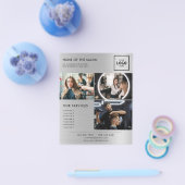 Eleganter Silver Glitzer Salon Flyer (Einzeln)