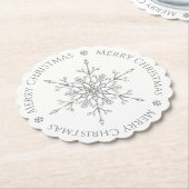 Eleganter Silver Glitzer Snowflake Frohe Weihnacht Untersetzer (angewinkelt)