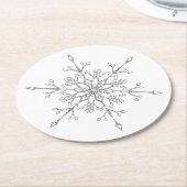 Eleganter Silver Glitzer Snowflake Weihnachten Runder Pappuntersetzer (Angewinkelt)