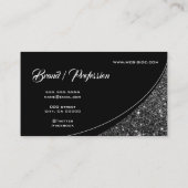 Eleganter Silver Glitzer Spark Augen Fangen Mode Visitenkarte (Rückseite)