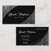 Eleganter Silver Glitzer Spark Augen Fangen Mode Visitenkarte (Vorne/Hinten)