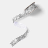 Eleganter Silver Glitzer Sparkle Glam Sequin Satinband (Rückseite)