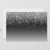 Eleganter Silver Glitzer Sparkle Pension Einladung (Rückseite)