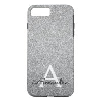 Eleganter Silver Glitzer und Sparkle Monogram
