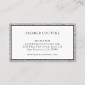 Eleganter Silver Glitzer Visitenkarte (Rückseite)