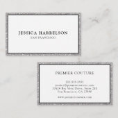 Eleganter Silver Glitzer Visitenkarte (Vorne/Hinten)