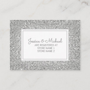Eleganter Silver Glitzer Wedding Registry Begleitkarte
