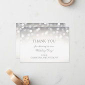 Eleganter Silver Glitzer Wedding Vielen Dank Hinwe Mitteilungskarte (Vorderseite/Rückseite Beispiel)