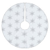 Eleganter Silver Glitzer Weihnachten Schneeflocken Polyester Weihnachtsbaumdecke (Vorderseite)