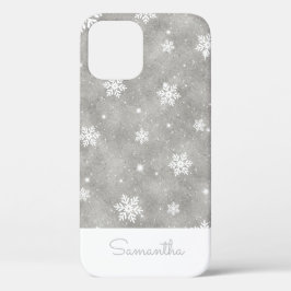 Eleganter Silver Glitzer Weihnachten Snowflake Mus Case-Mate iPhone Hülle