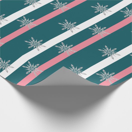 Eleganter Silver Glitzer Weihnachten Snowflake Mus Geschenkpapier (Ecke)