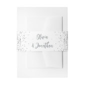 Eleganter Silver Glitzer White Wedding Einladungsbanderole (Vorderseite Beispiel)