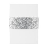 Eleganter Silver Glitzer White Wedding Einladungsbanderole (Rückseitenbeispiel)