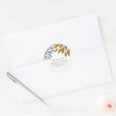 Eleganter Silver Gold Glitzer Blumenweiße Weihnach Runder Aufkleber (Umschlag)