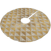 Eleganter Silver Gold Glitzer Triangle Design Chic Polyester Weihnachtsbaumdecke (Schrägansicht)