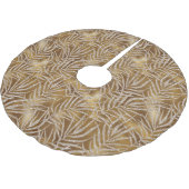 Eleganter Silver Gold Glitzer Winter Foliage Luxus Polyester Weihnachtsbaumdecke (Schrägansicht)