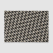 Eleganter Silver Gold Glitzer Zickzack auf Black Seidenpapier (Vorderseite)