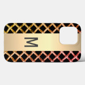 Eleganter Silver Gold Steel Metallic mit Monogramm Case-Mate iPhone Hülle (Rückseite (Horizontal))