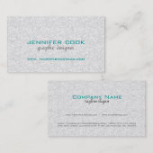 Eleganter Silver Gray Glitzer & Glitzern 2 Visitenkarte (Vorne/Hinten)