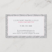 Eleganter Silver Gray Imitate Glitzer Print Visitenkarte (Rückseite)