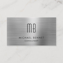 Eleganter Silver Gray Metallic Monogram Consultant