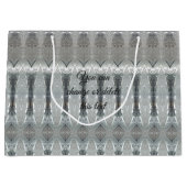 Eleganter Silver Gray Mosaik Muster Festivals Chic Große Geschenktüte (Vorderseite)