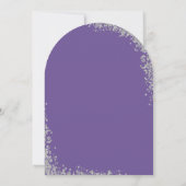 Eleganter Silver Lavender Lila Taufe Arch Einladung (Rückseite)