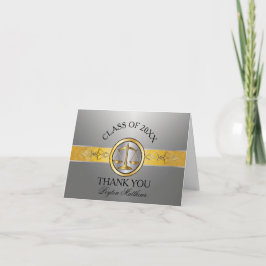 Eleganter Silver Law School Abschluss Vielen Dank Dankeskarte