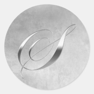 Eleganter Silver Monogram S Sticker