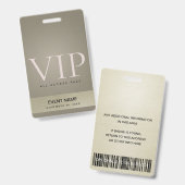ELEGANTER SILVER PALE GOLD VIP EREIGNIS ACCESS PAS AUSWEIS (Vorder- & Rückseite)