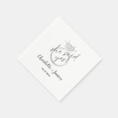 Eleganter Silver Ring Sie sagte ja Verlobung Serviette (Ecke)