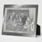 Eleganter Silver Satin Bow Erstellen Sie Ihr eigen Fotoplatte (Seite)