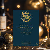 Eleganter Silver Silver und Aquamarin Mitternacht Einladung