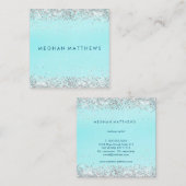 Eleganter Silver Sparkle Beauty Stylist Quadratische Visitenkarte (Vorne/Hinten)