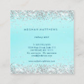 Eleganter Silver Sparkle Beauty Stylist Quadratische Visitenkarte (Rückseite)