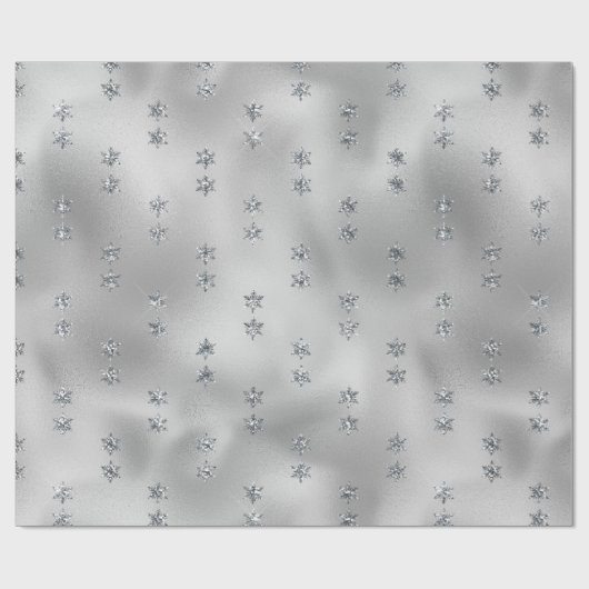 Eleganter Silver Star Geschenkpapier (Flach)