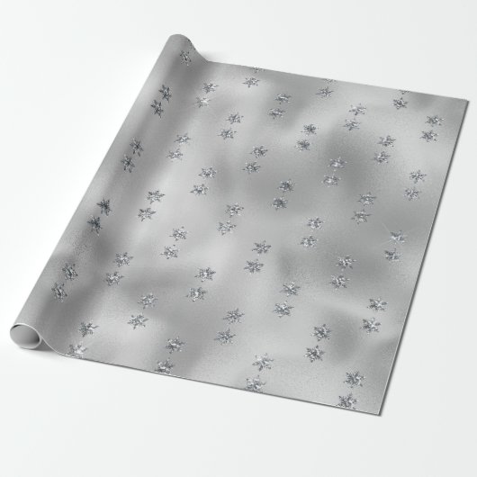 Eleganter Silver Star Geschenkpapier (Ungerollt)