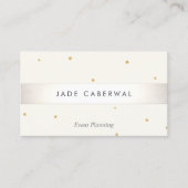 Eleganter Silver Striped Gold Star Eventplaner Visitenkarte (Vorderseite)