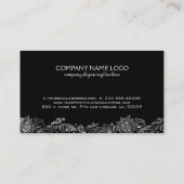 Eleganter Silver und Black Paisley Wedding Planner Visitenkarte (Rückseite)