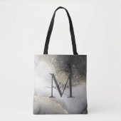 Eleganter Silver- und Gold Monogram-Name Tasche (Vorderseite)