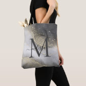 Eleganter Silver- und Gold Monogram-Name Tasche (Von Nahem)