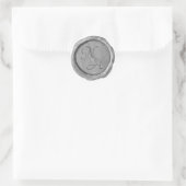 Eleganter Silver Wax Siegel Look Monogram Sticker (Tasche)
