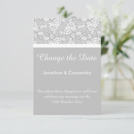 ELEGANTER SILVER WHITE LACE ÄNDERT DAS DATUM (Stehend Vorderseite)