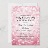 Eleganter Silvester Blush Pink Bokeh Lights Einladung (Vorderseite)